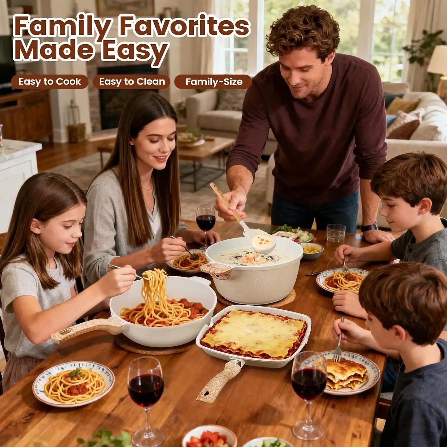 27-Piece Ceramic Nonstick Cookware Set with Kitchen Accessories