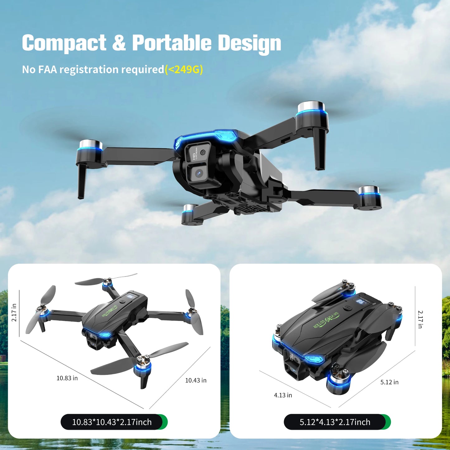 SkyMonster Falcon 1 RC Drone With 1080p HD Camera Pro