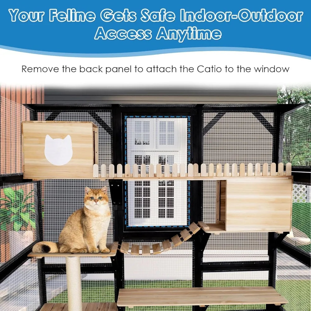 Outdoor Cat Enclosure Walk In Kitty House For Cats Patio