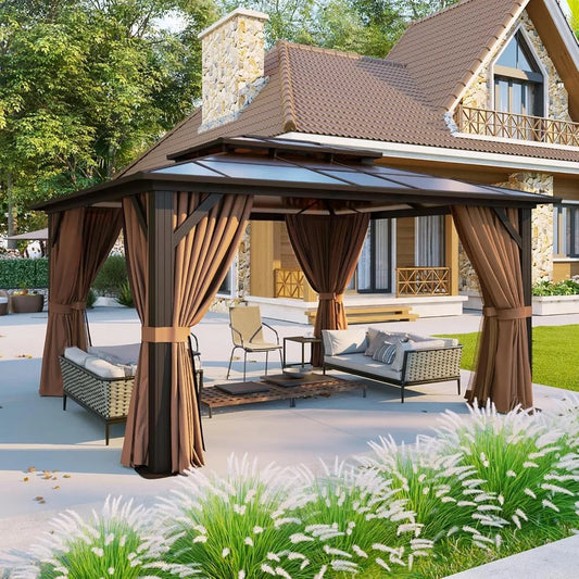 Aluminum Frame Weatherproof Gazebo With Curtains And Netting