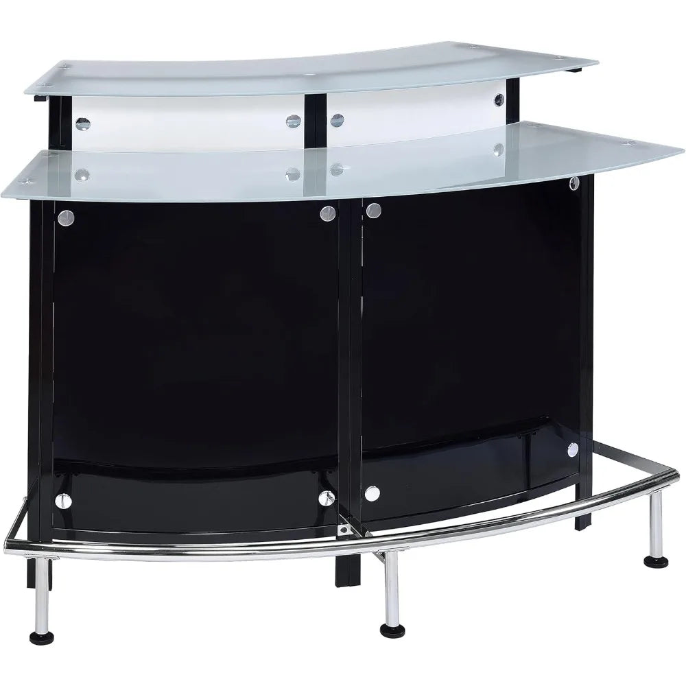 Glass Bar Cabinet With Bottle Wine Rack And Stemware Rack