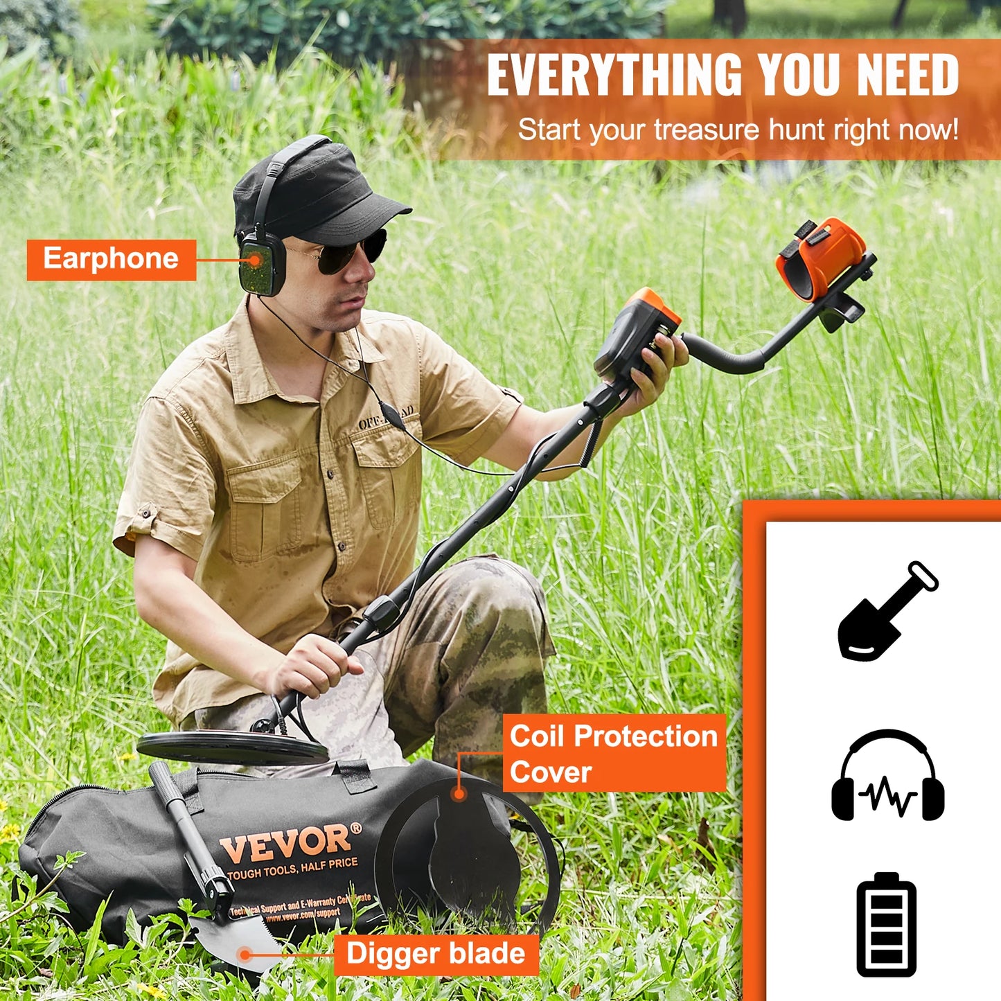 VEVOR Metal Detector with LCD Display 7 Modes for All