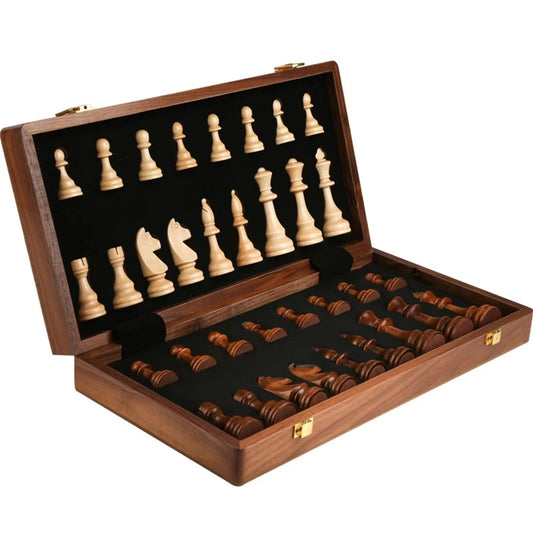 High-Grade Solid Wood Chess Set With Folding Board
