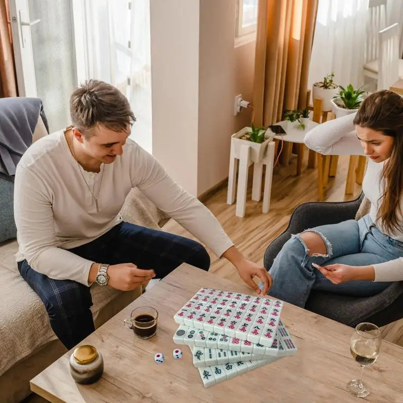 Portable Mini Mahjong Set For Travel And Camping Fun