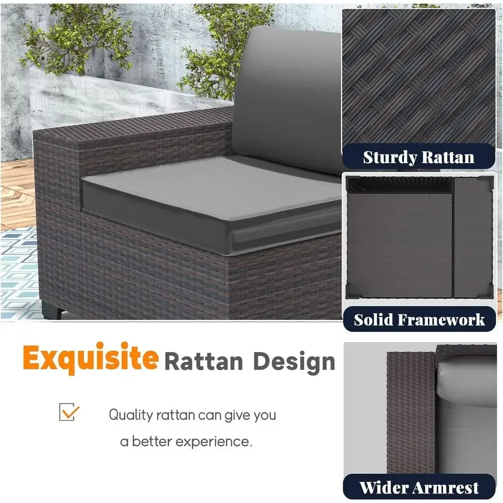 10-Piece Outdoor Patio Furniture Set With Fire Pit Table And Sofas