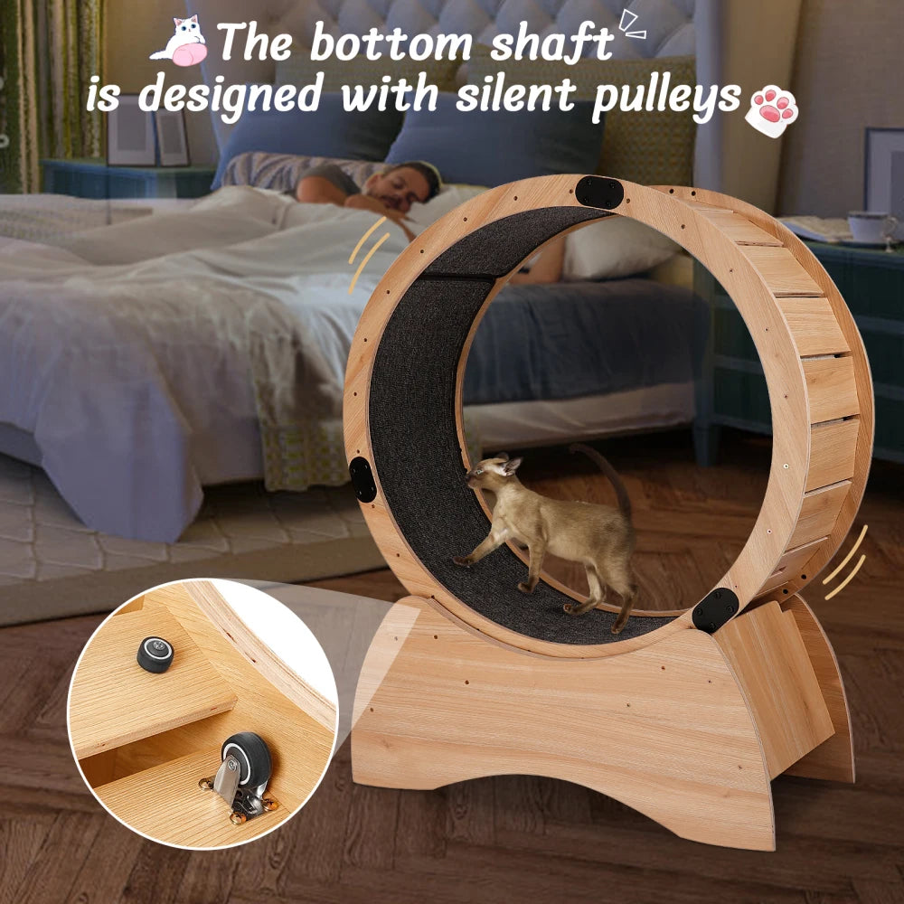 Cat Exercise Wheel Treadmill For Running Spinning Scratching