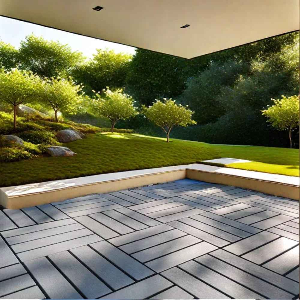 Interlocking Plastic Deck Tiles For Outdoor Waterproof Patio Flooring