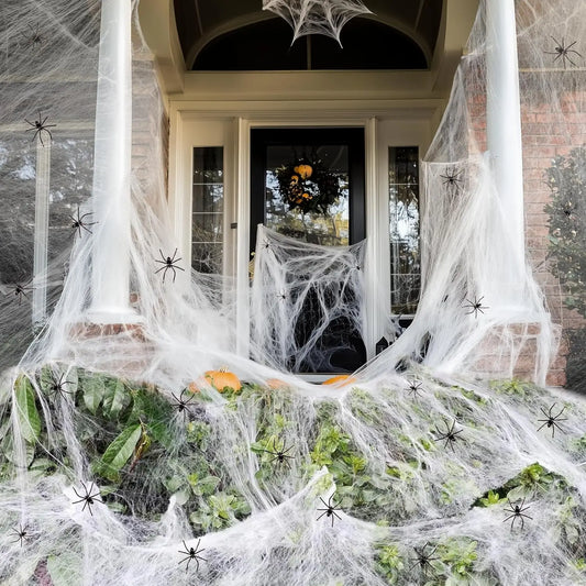 Halloween Cobweb Decor Indoor Outdoor Spider Webs Set