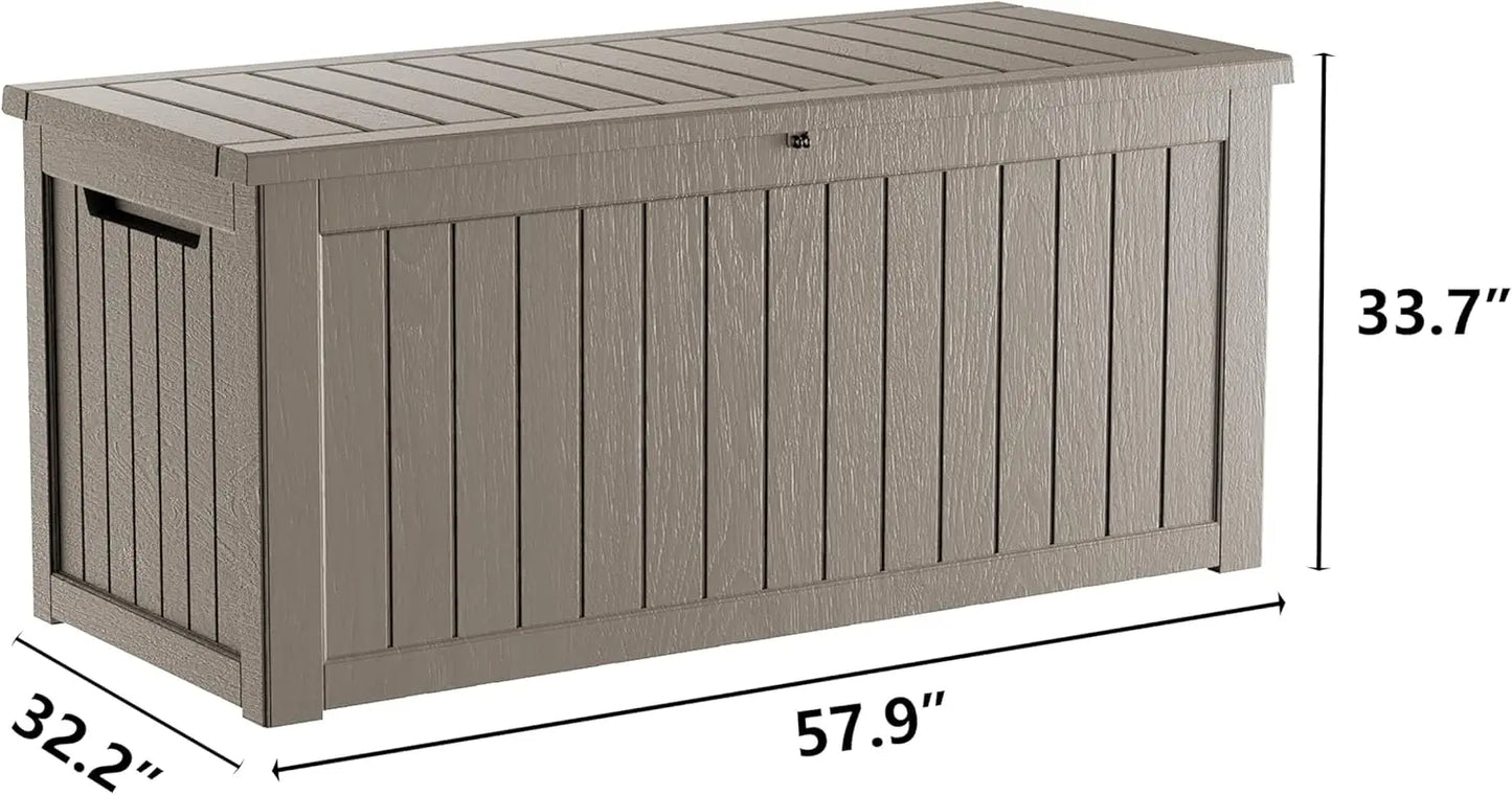 Lockable Resin Deck Box for Outdoor Cushions and Tools