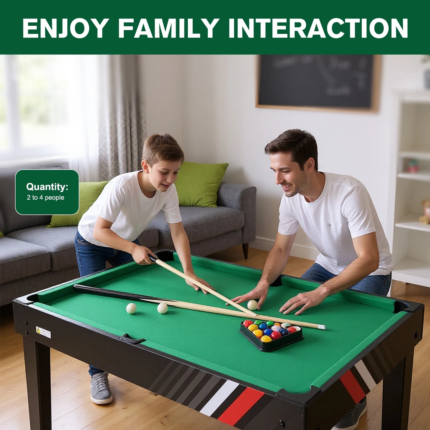 4-in-1 Multi Game Table | Foosball, Billiards, Air Hockey & Table Tennis for Family Game Rooms