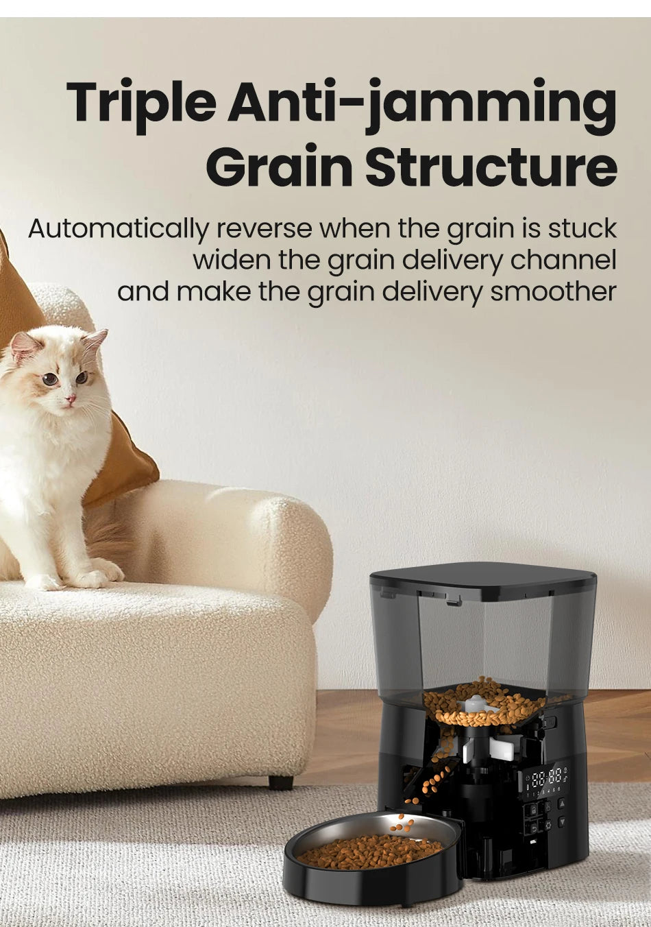 Rojeco Automatic Pet Feeder For Cats With Smart Control