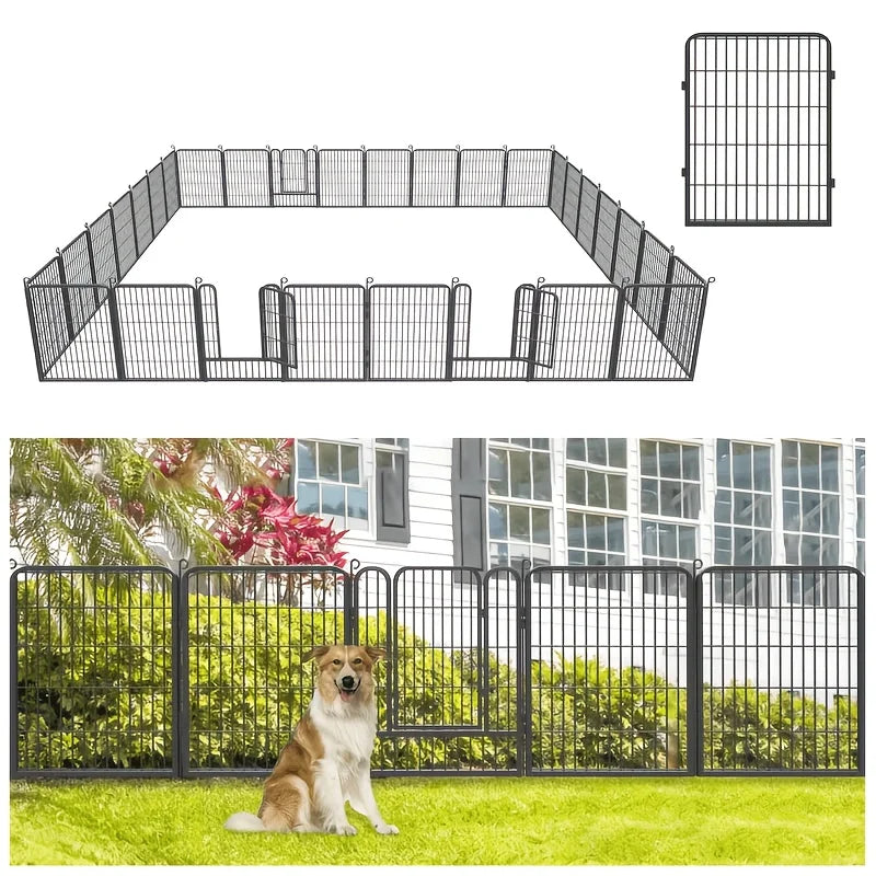 Heavy Duty Metal Dog Fence Portable Foldable Pet Playpen
