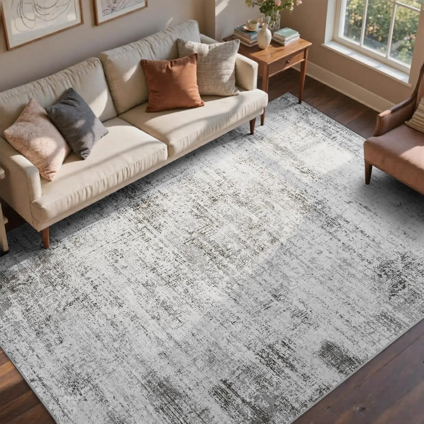 Abstract Area Rug Non Slip Washable For Living Room Decor