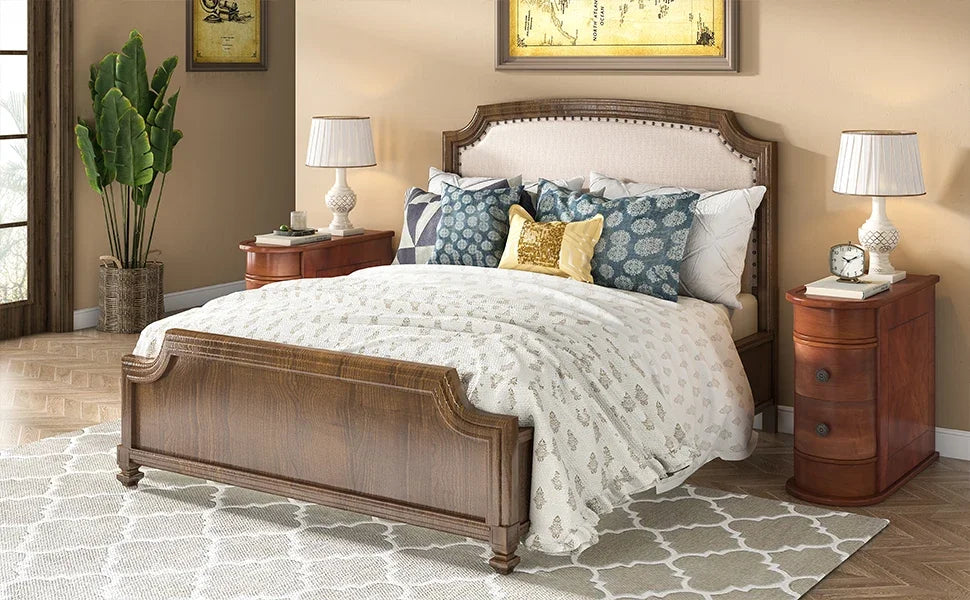 Tribesigns Round Solid Wood End Table With Drawer Nightstand
