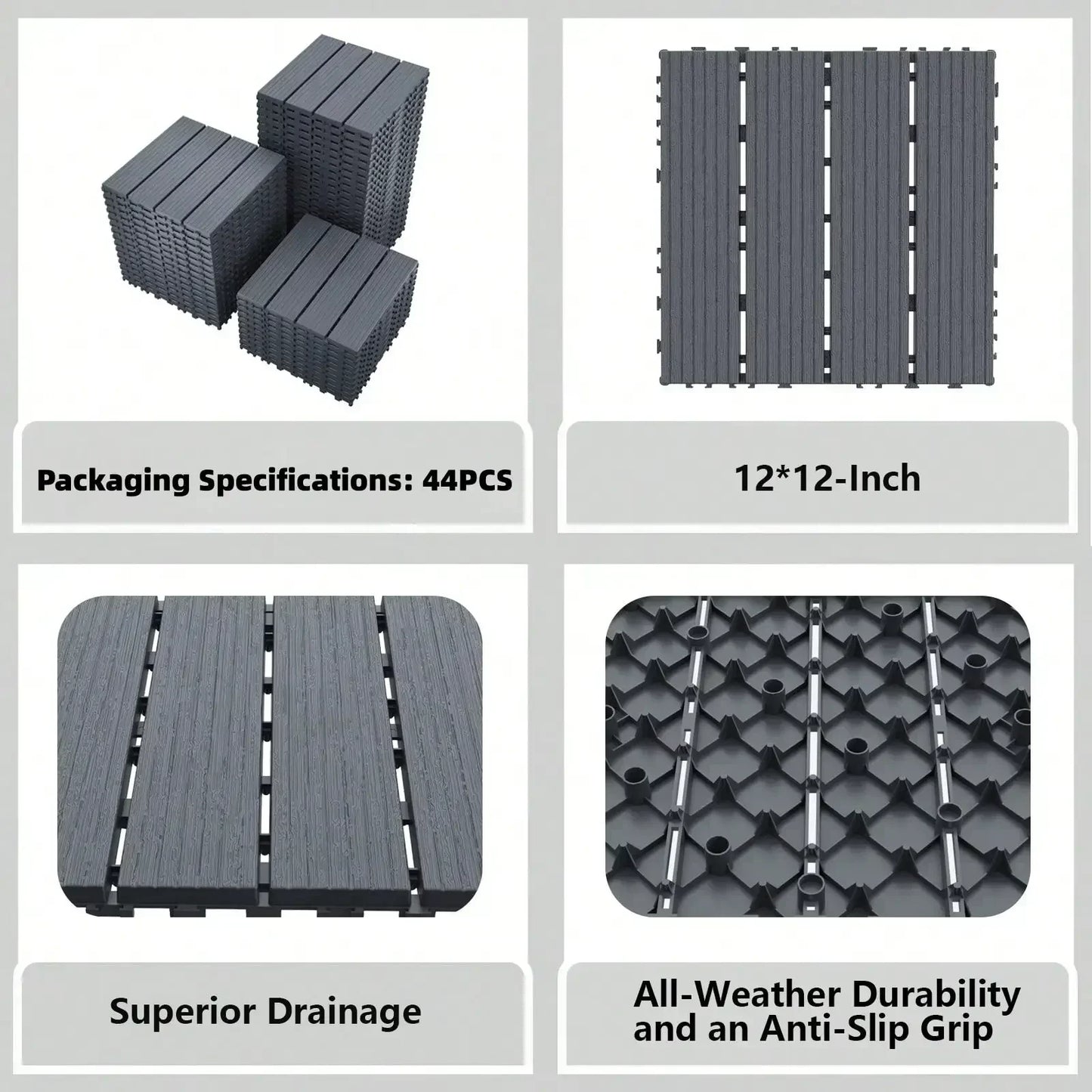 Interlocking Plastic Deck Tiles For Outdoor Patios And Balconies