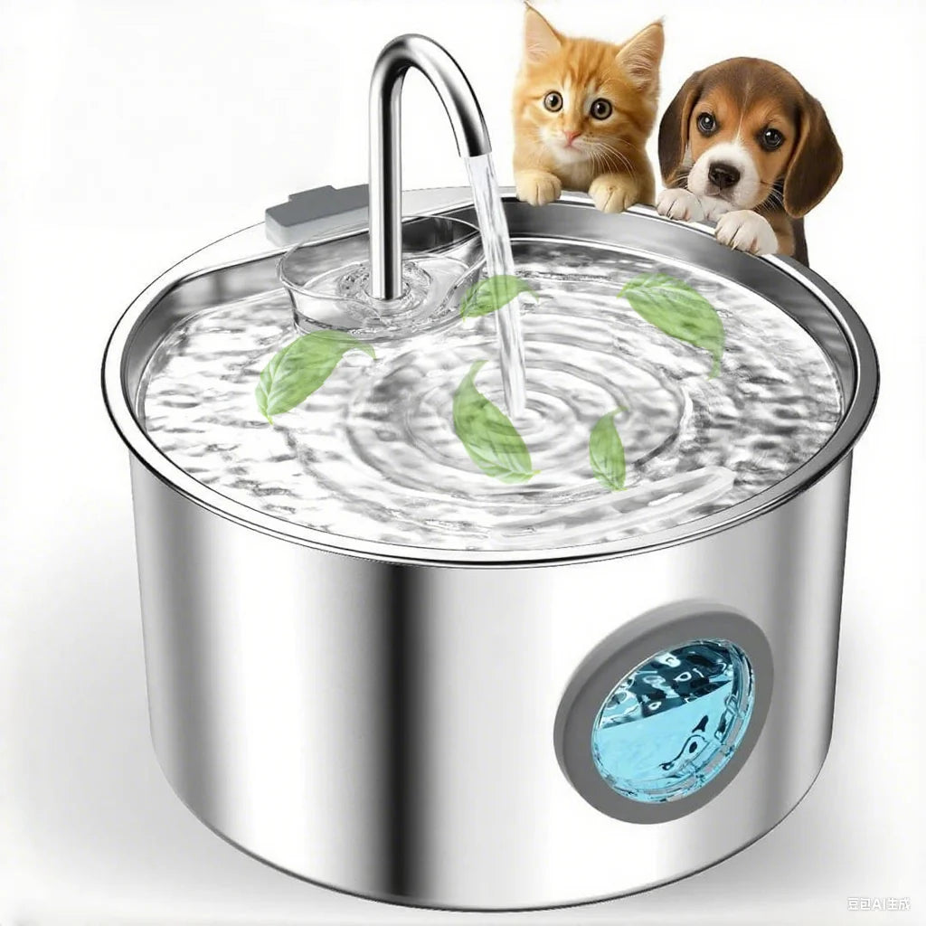 Stainless Steel Cat Water Fountain Automatic With Replaceable Filters