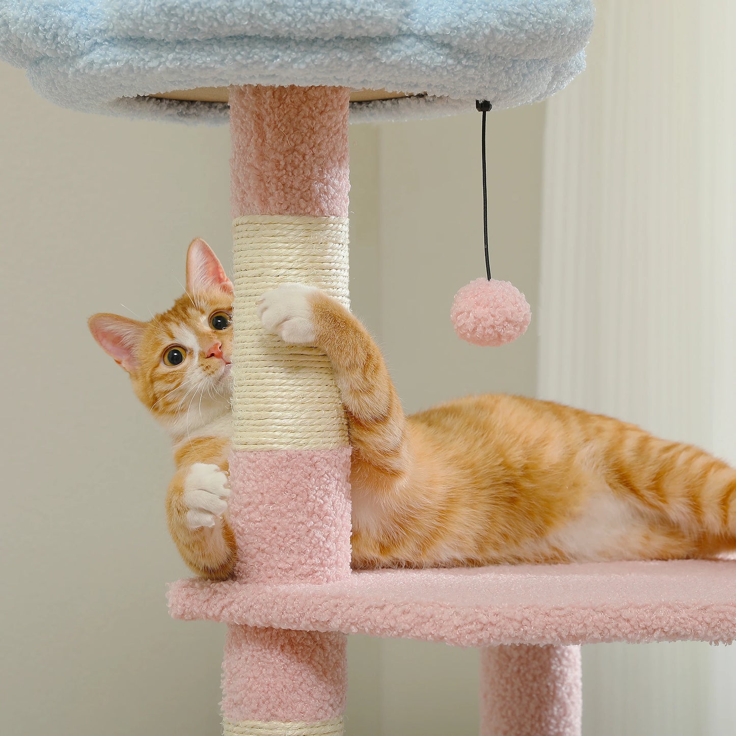 Flower Cat Tree Tower with Scratching Posts for Playful Cats