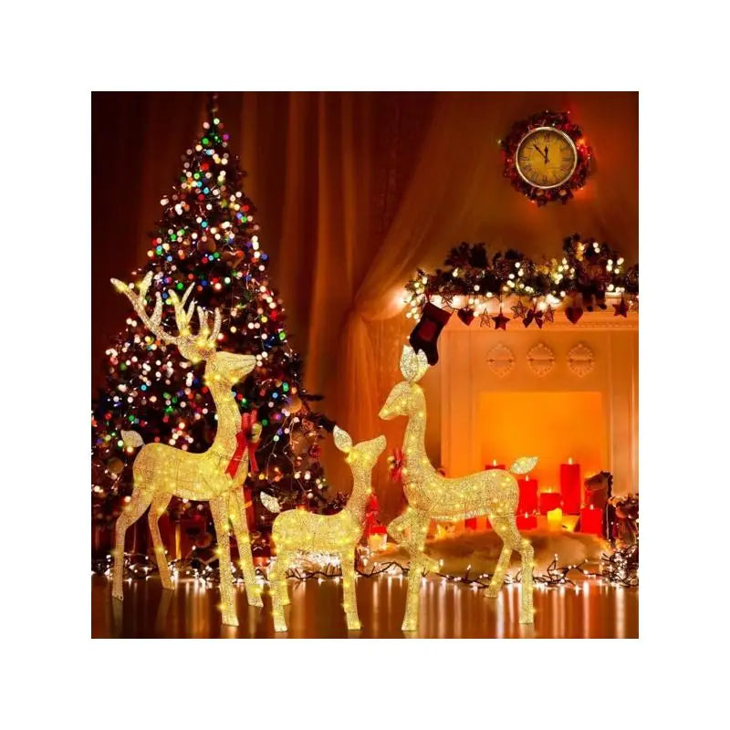 Lighted Christmas Reindeer Family Set Outdoor Decor