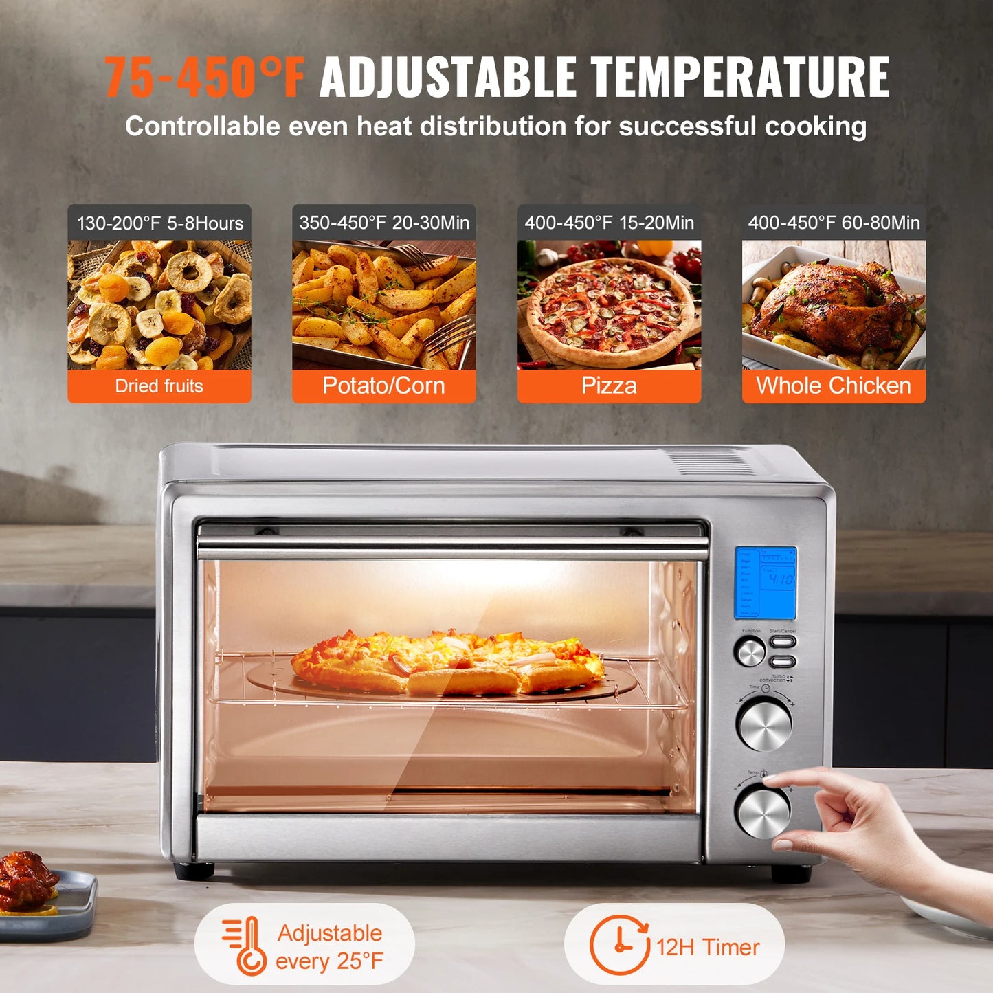 13-in-1 29.6-Quart Air Fryer Toaster Oven with Rotisserie