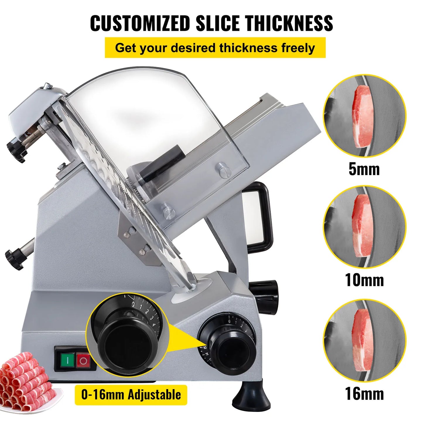 320W Commercial Meat Slicer Electric Deli Food Slicer for Meats