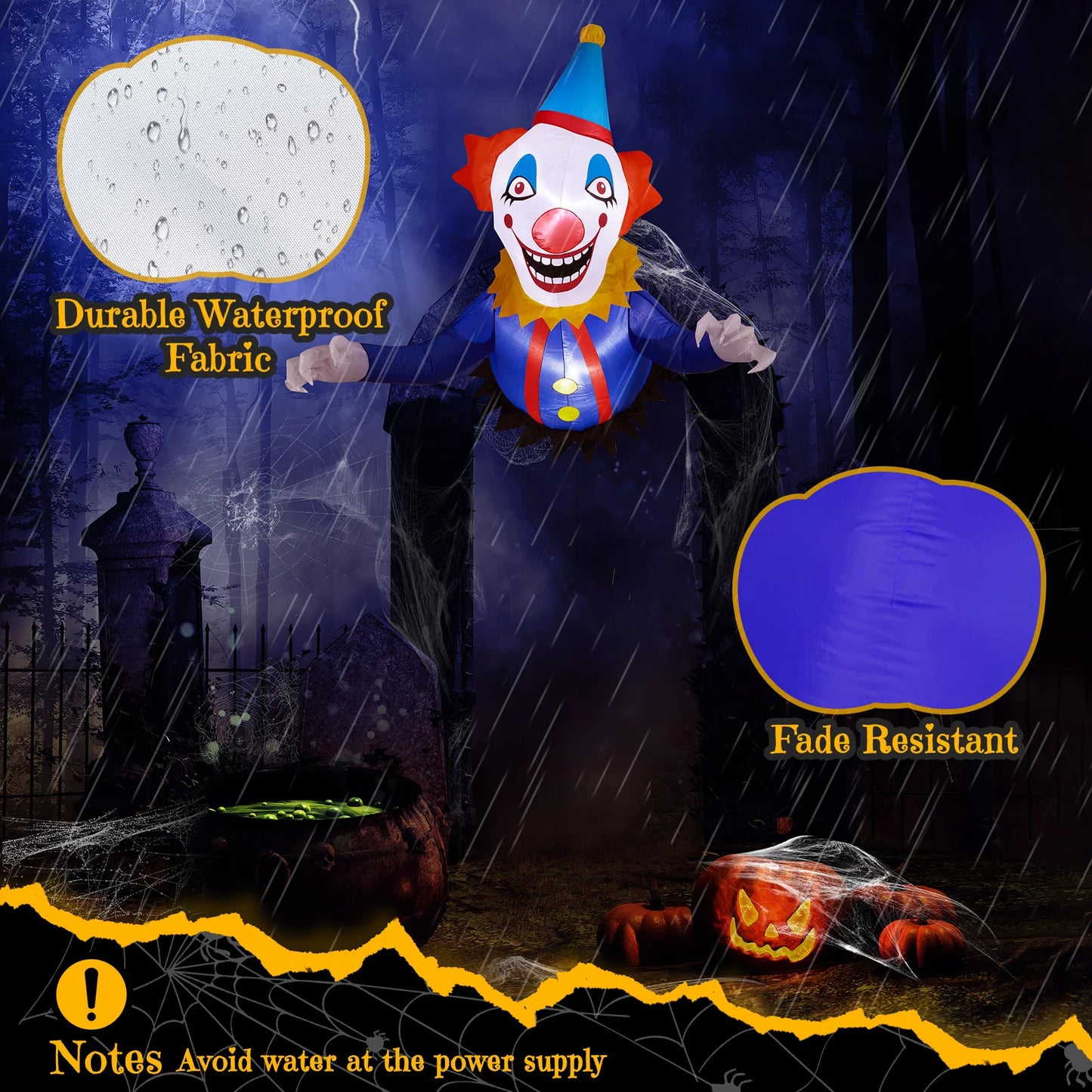 Halloween Inflatable Clown Breaking Through Window Outdoor Decoration