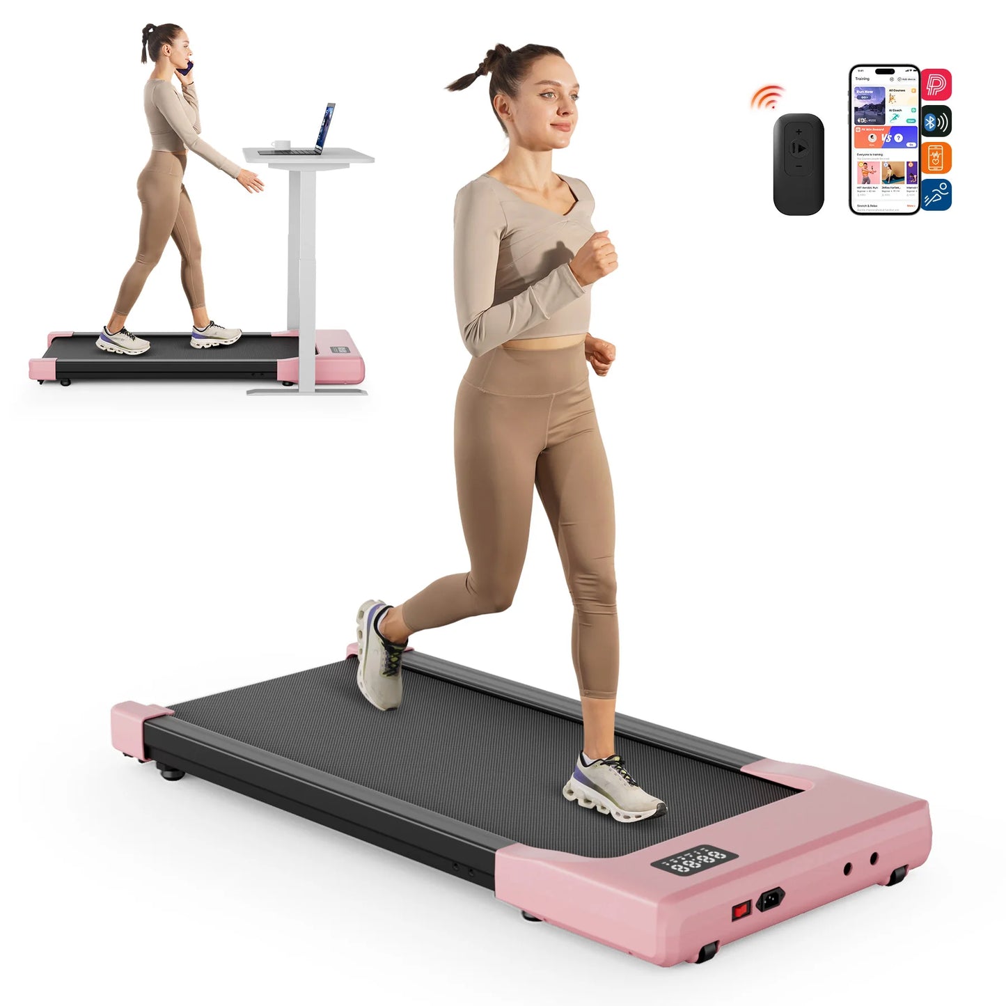 Portable Under Desk Treadmill with Remote Control for Home Office