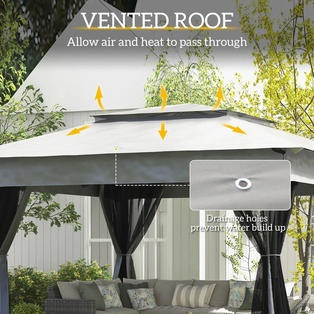 Pop-Up Canopy 10.5' x 10.5' Gazebo with Mesh Screen Walls | Portable Outdoor Shelter