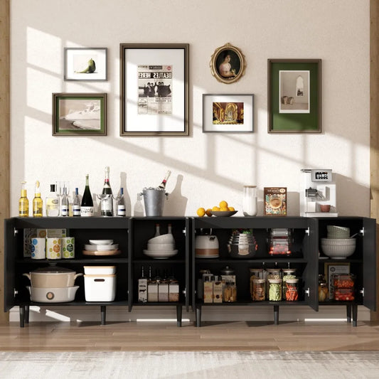 Modern Freestanding Buffet Cabinet With Adjustable Shelves And Doors