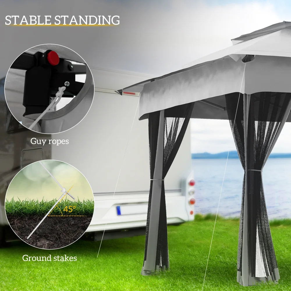 Pop-Up Canopy 10.5' x 10.5' Gazebo with Mesh Screen Walls | Portable Outdoor Shelter