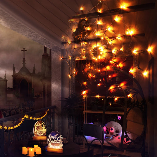 Halloween LED Spider Web Light for Spooky Atmosphere Decoration