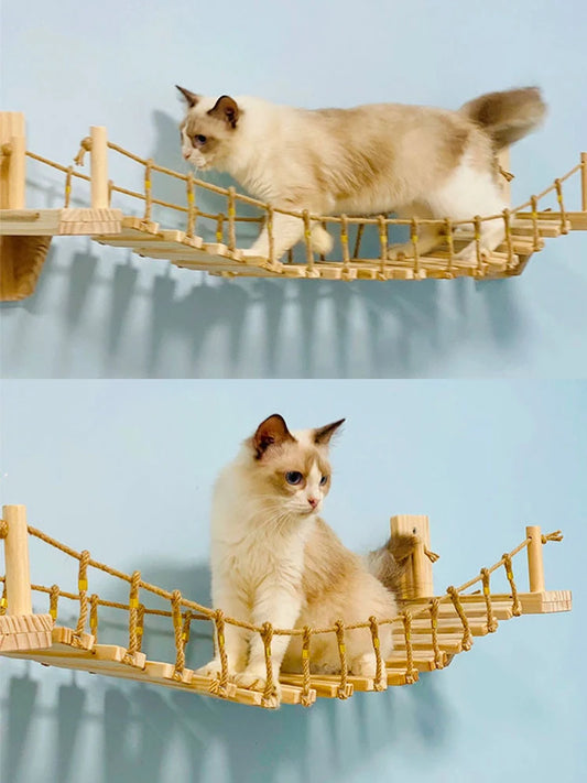 Wall Mounted Cat Rope Bridge With Sisal For Indoor Cats