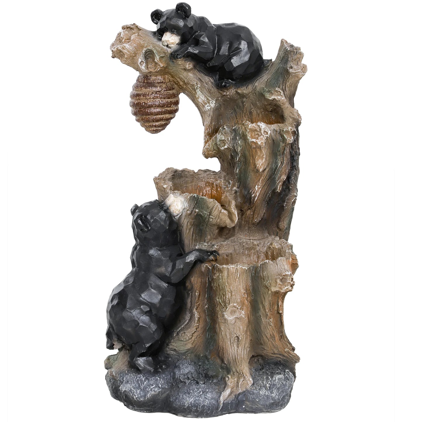 Outdoor Tiered Water Fountain With LED Lights And Pump