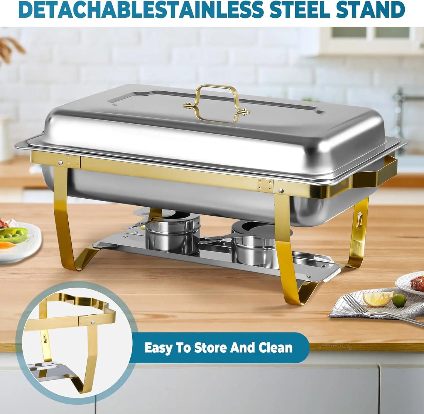 Stainless Steel Chafing Dishes Buffet Set For Catering And Events