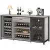 Farmhouse Bar Cabinet With Fridge Space And Wine Storage