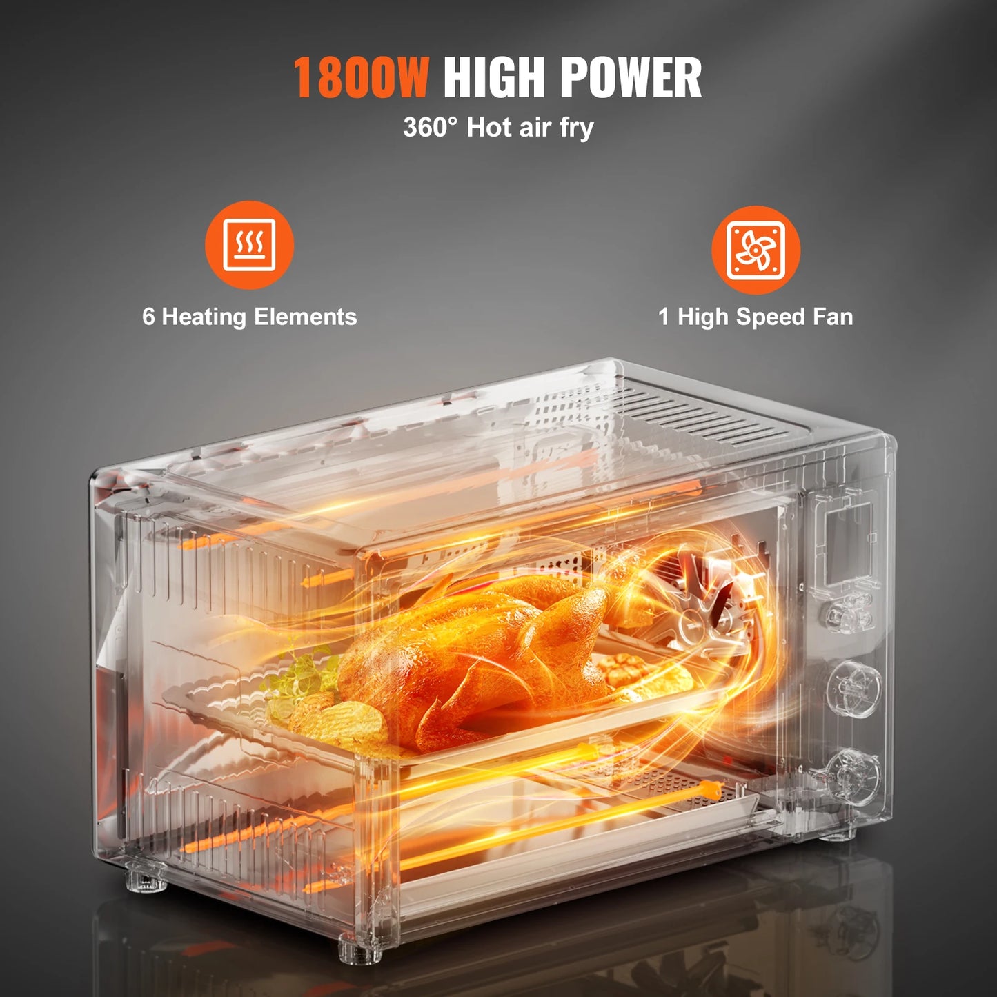 13-in-1 29.6-Quart Air Fryer Toaster Oven with Rotisserie