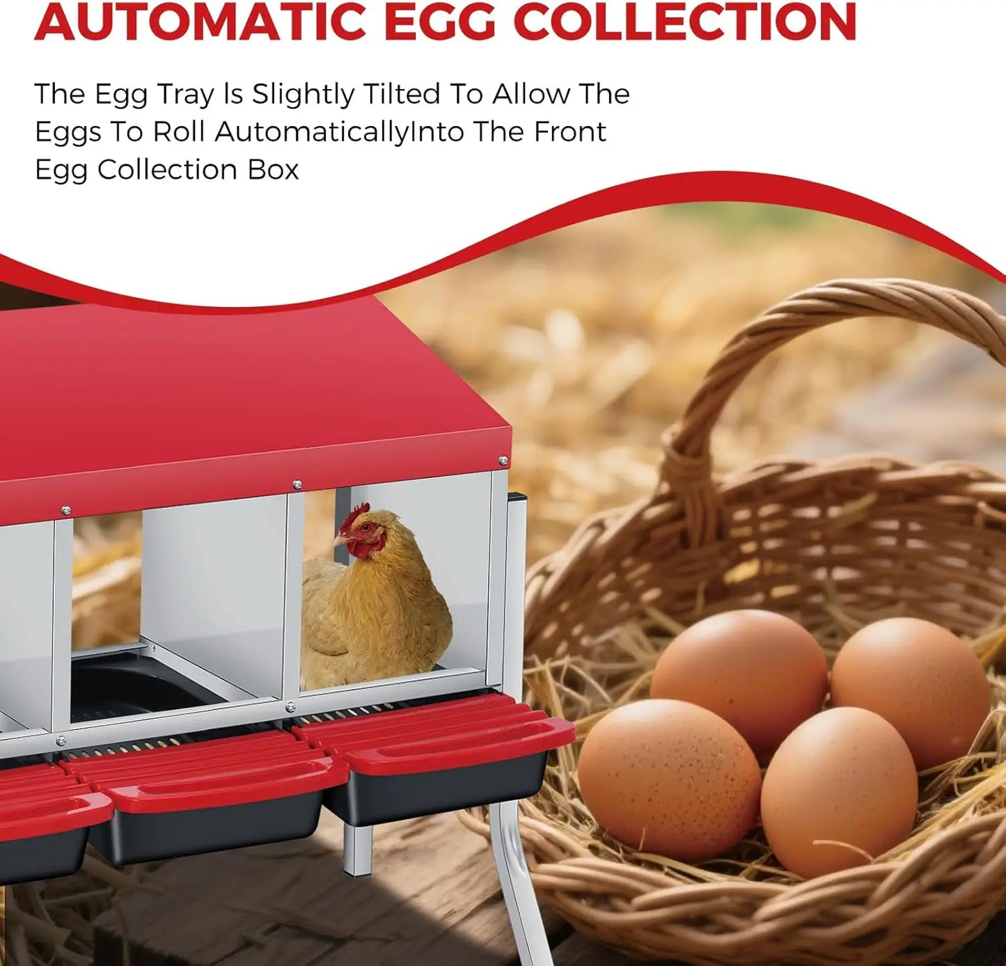 Automatic Rollout Metal Chicken Nesting Box With Collection Tray