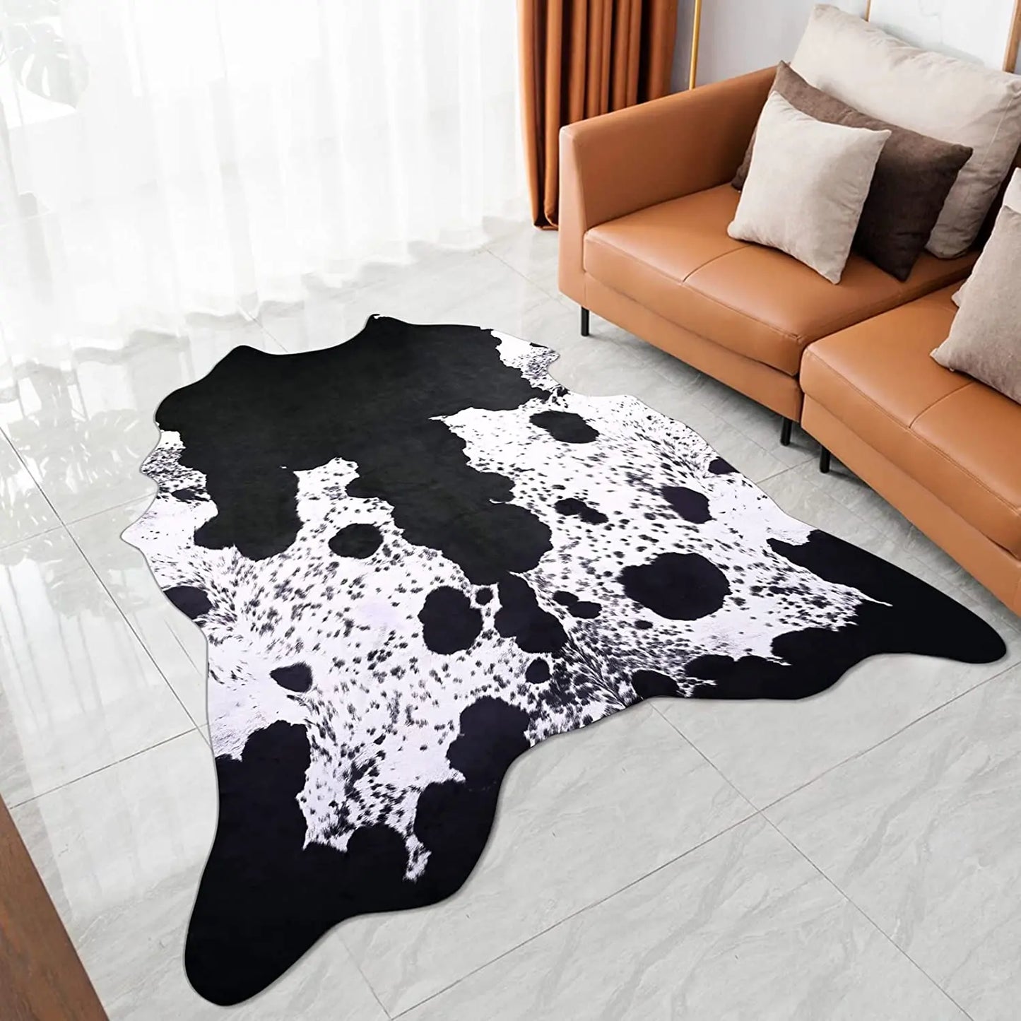 Faux Cowhide Animal Print Rug For Living Room Bedroom