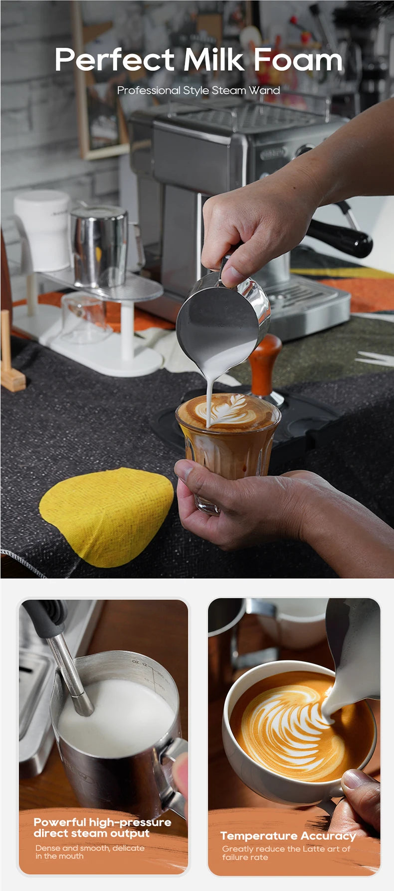 HiBREW H10A 20-Bar Semi-Automatic Espresso Machine