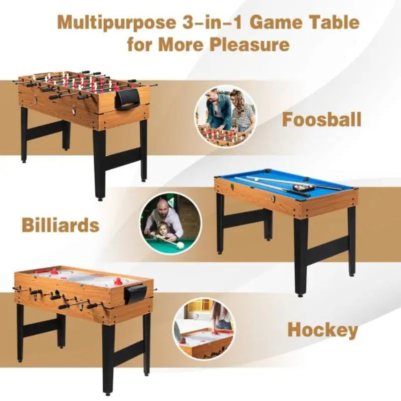 3-In-1 Game Table With Soccer For Family Game Rooms