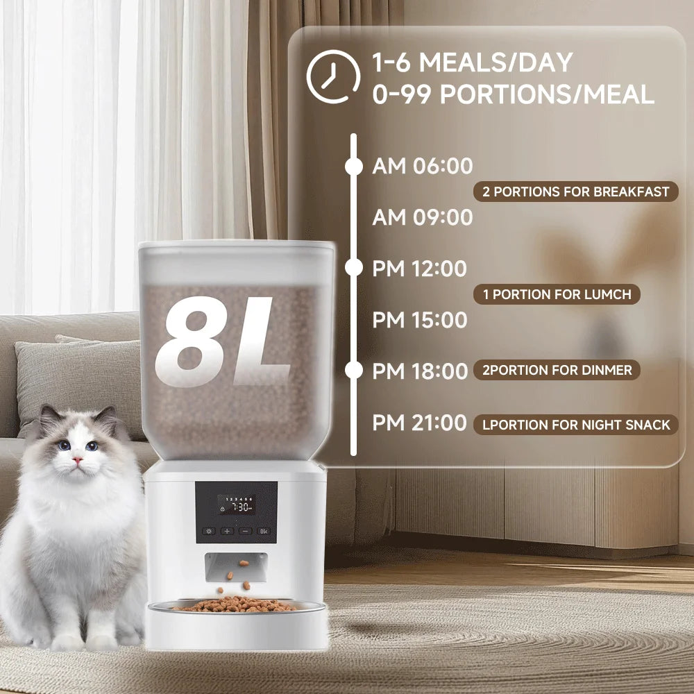 NITYERS 8L Automatic Pet Feeder with Voice Recording & Dual Power