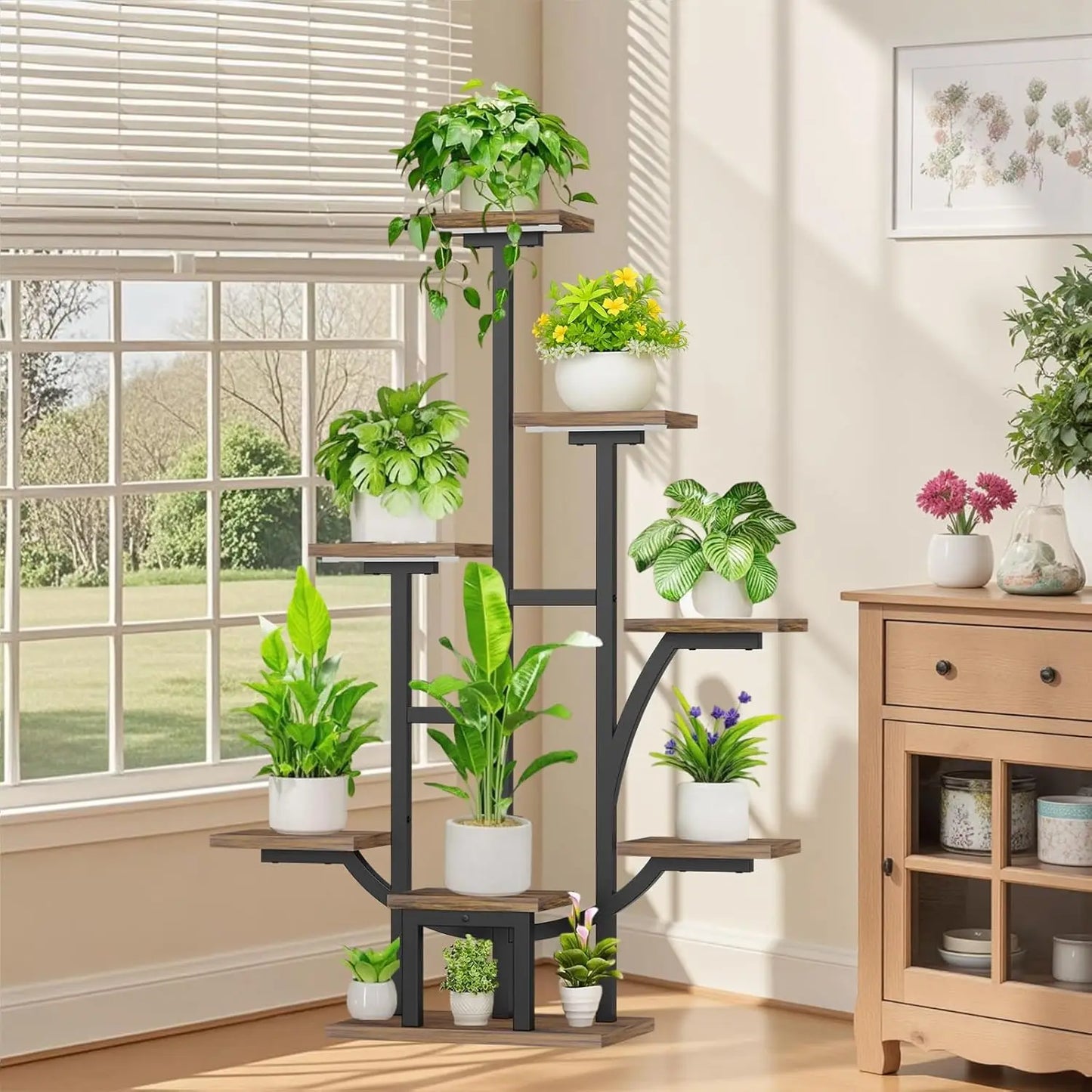 Indoor Plant Stand With Full Spectrum Grow Lights And Timer