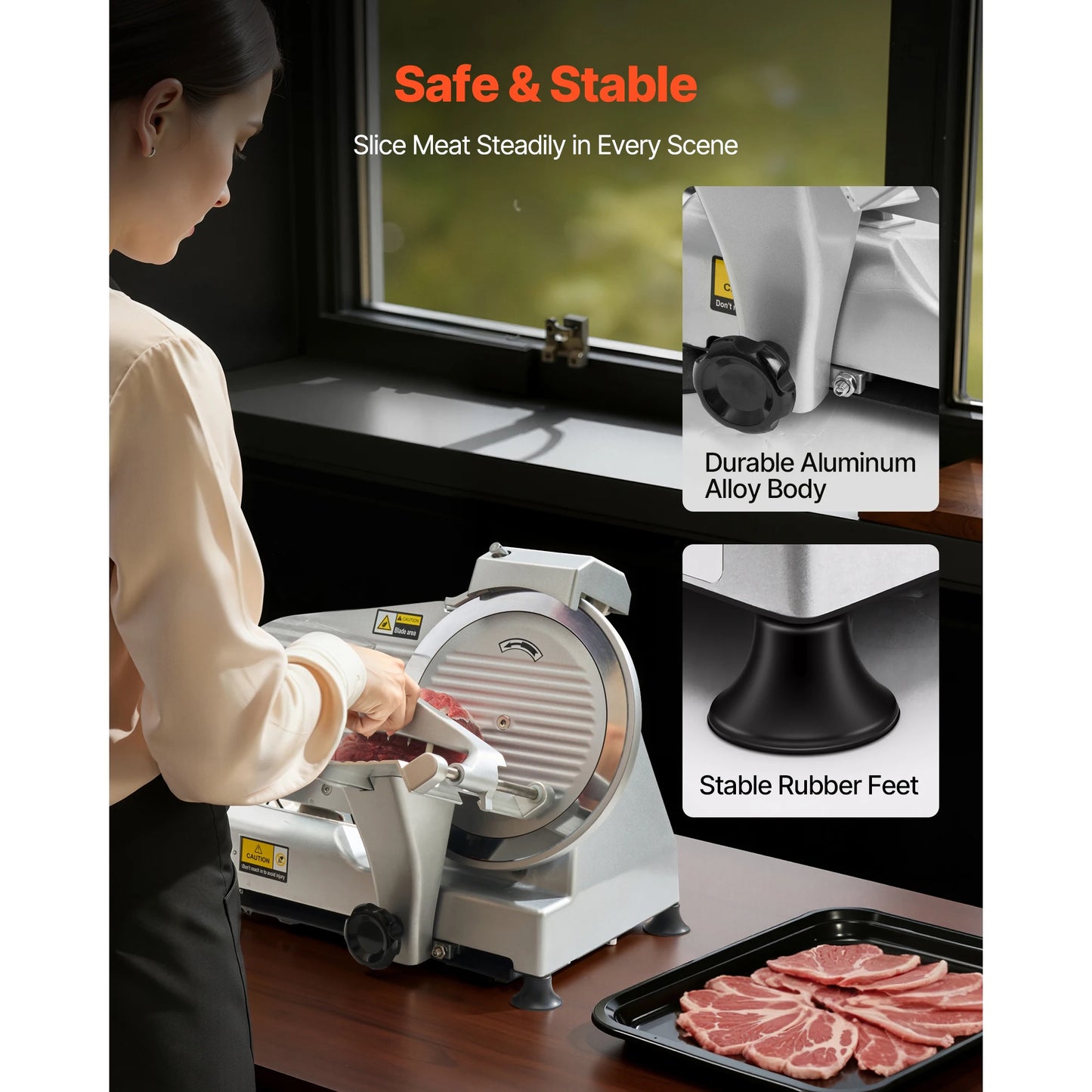 320W Commercial Meat Slicer With SUS420 Blade For Precise Slicing