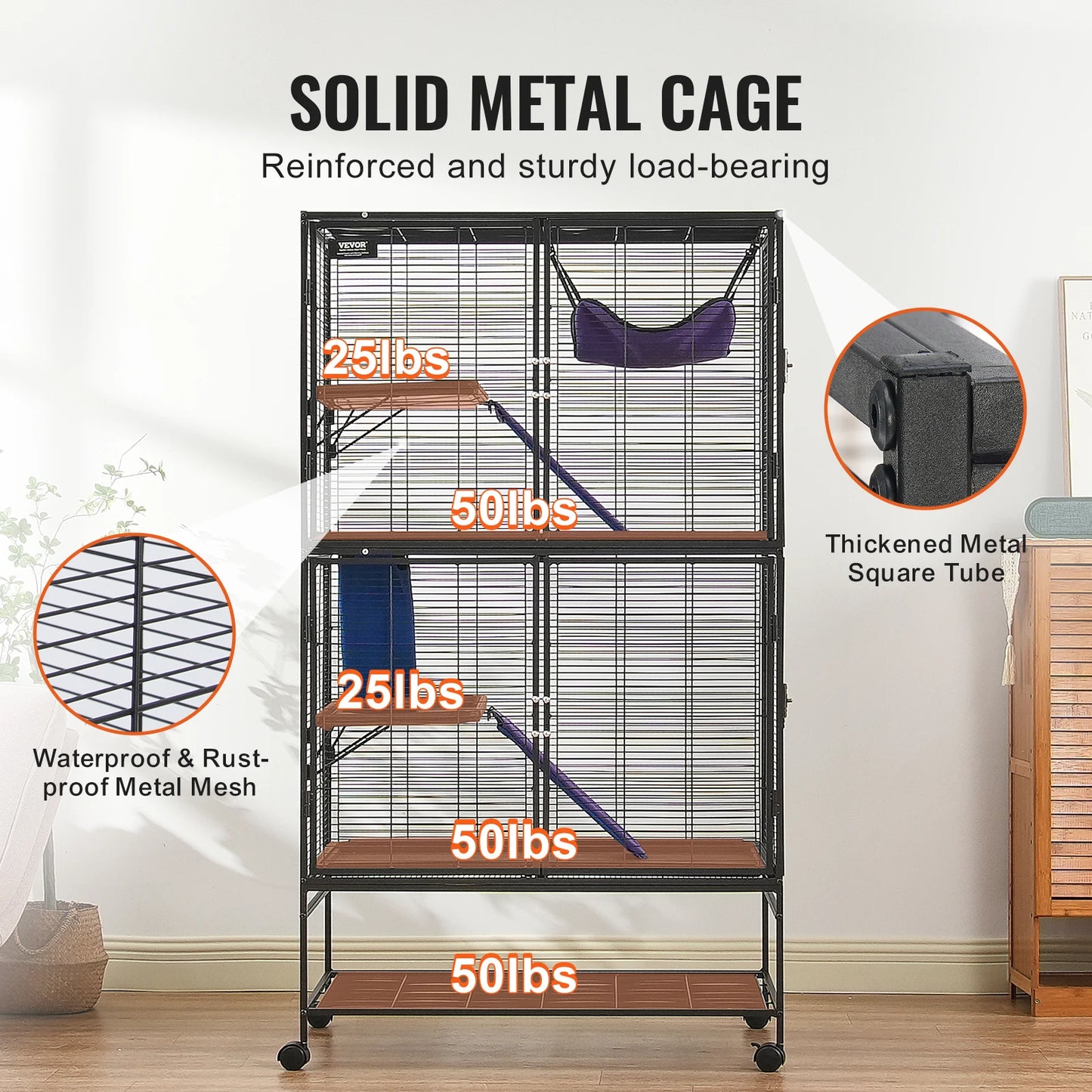 Rolling Metal Ferret Cage With Four Tier Critter Nation Habitat