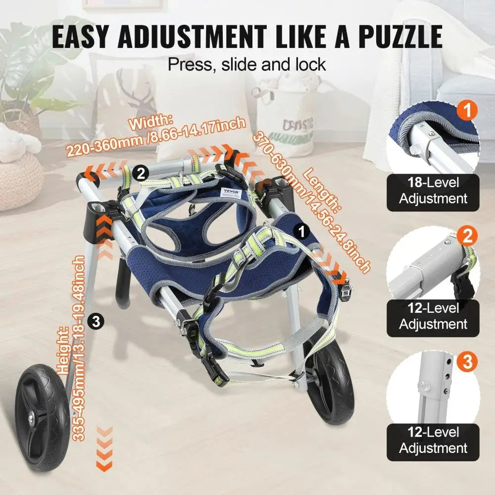 Lightweight Adjustable Dog Wheelchair for Disabled Pets