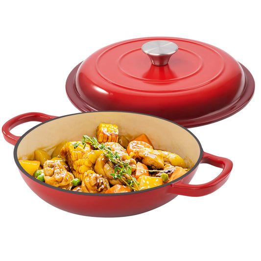 Enamel Cast Iron Dutch Oven with Double Handles for Cooking