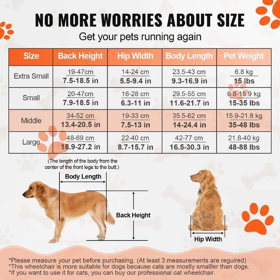 Lightweight Dog Wheelchair For Back Legs Mobility Aid