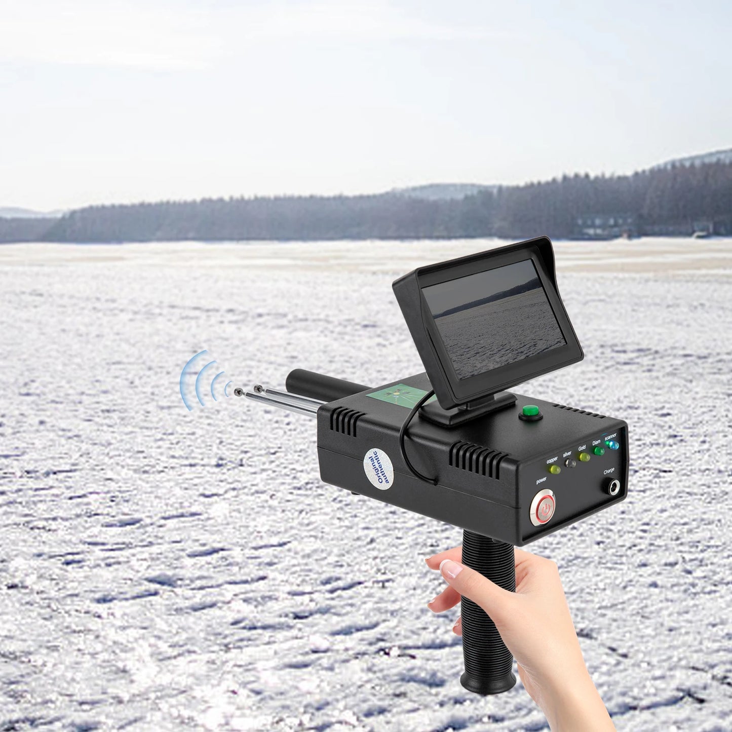 Professional Metal Detector with LED Display, 3937ft Range & 98.4ft Depth for Gold/Silver/Copper/Diamond, w/2000mAh Battery