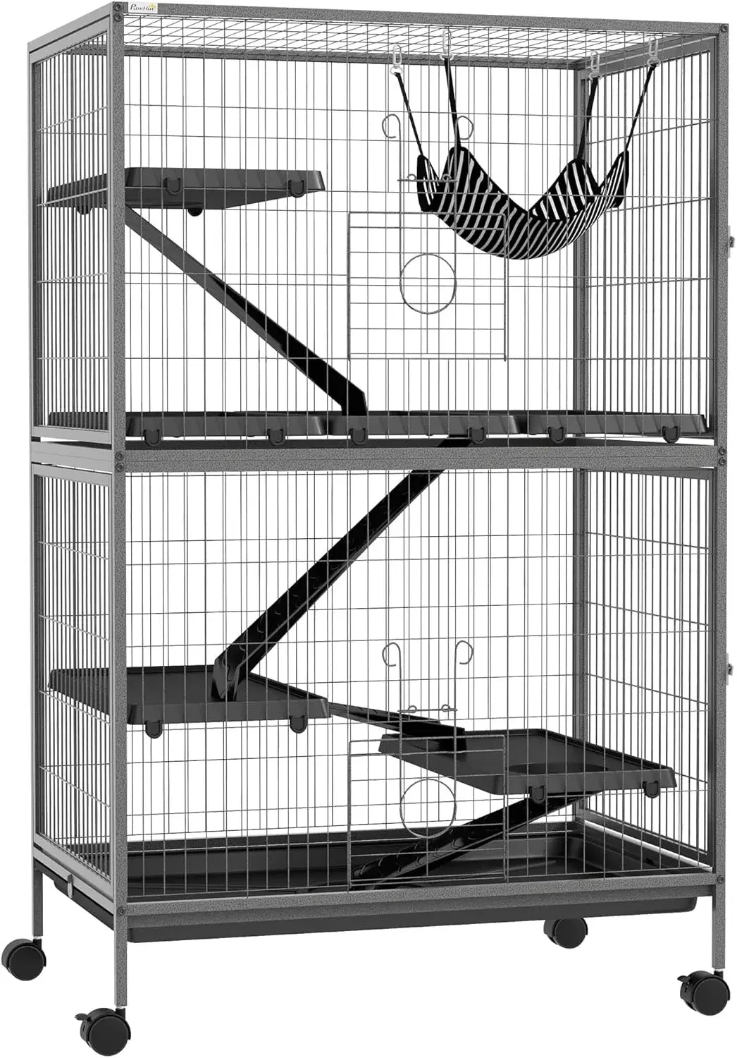 Spacious 5-Tier Small Animal Cage with Hammock Accessory