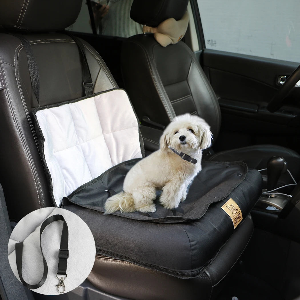 Convertible Water-Resistant Pet Car Seat Cushion With Removable Cover