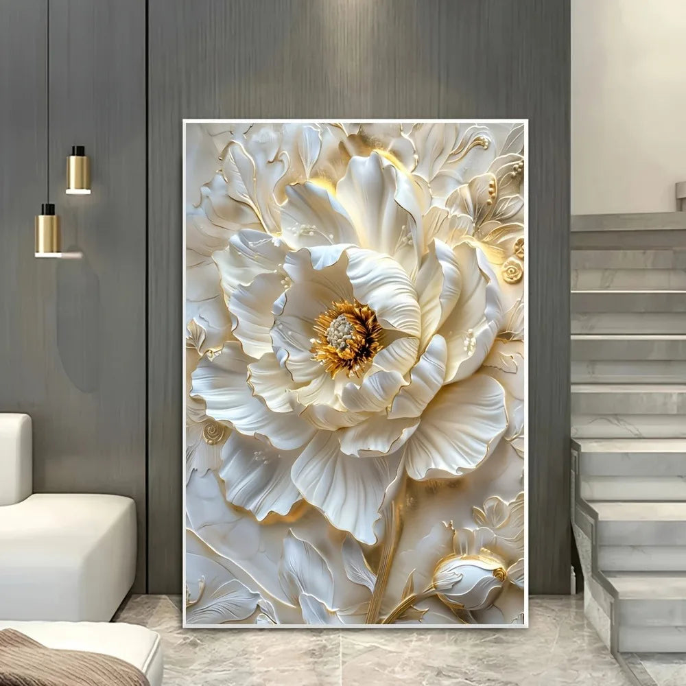 Modern Abstract Floral Canvas Art Prints Frameless Wall Decor